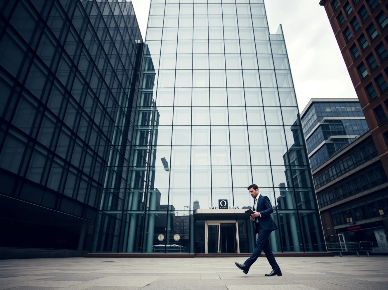 Modern corporate office building in London representing Capita headquarters under overcast sky