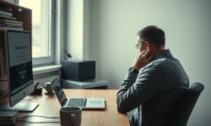 Laid-off Oracle worker at home desk seeing deactivated VPN account after mass layoffs