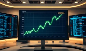 Osmosis price chart showing a 290% rally on a digital trading screen