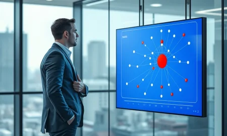 Financial analyst studying a data visualization showing concentration risk versus diversification in a portfolio.