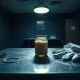 Police evidence photo of baby food jar with rat poison contamination