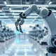 Industrial robotic arm in a modern factory setting, representing Mind Robotics' automation technology