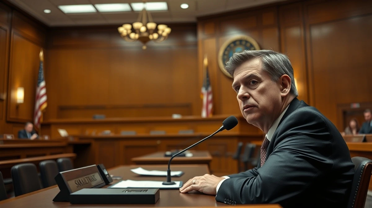 Sam Altman testifying in a California courtroom during the Elon Musk lawsuit against OpenAI.