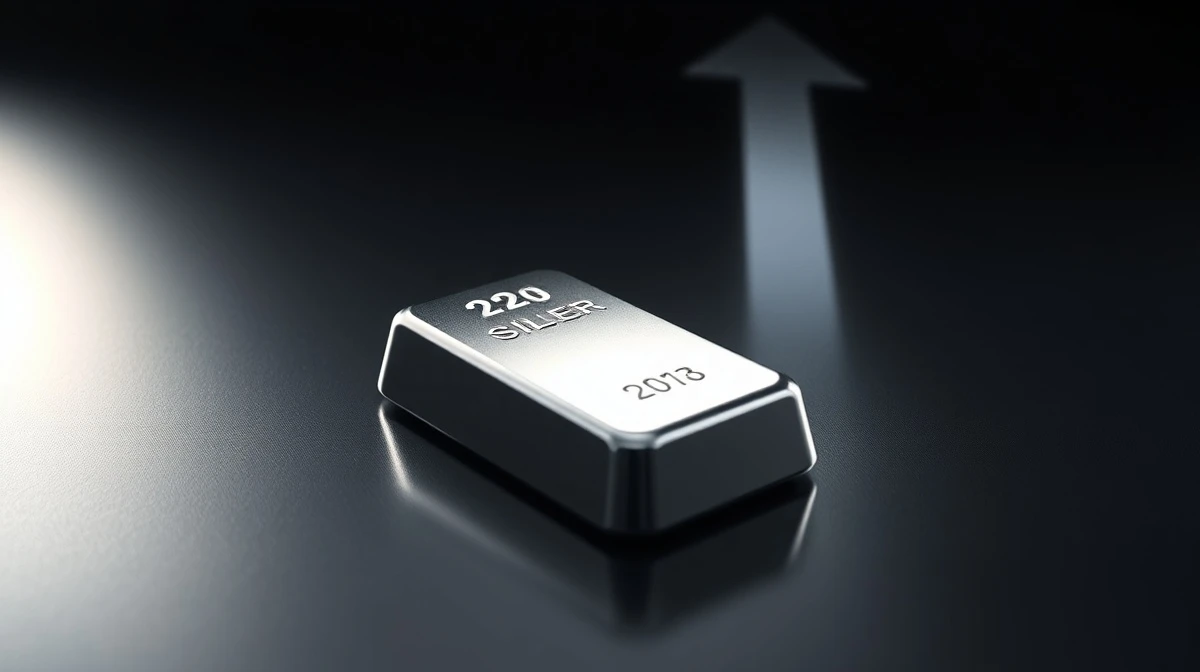 Silver bar with upward trend glow representing price rally to $86.00
