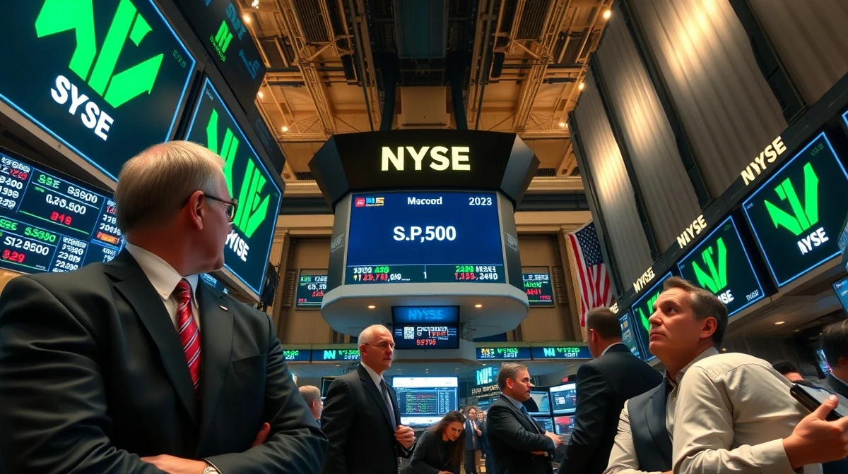 Traders on NYSE floor as S&P 500 hits record high on May 1, 2026