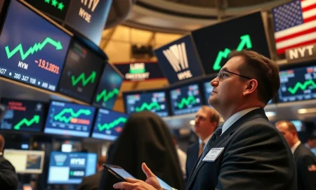 Traders on NYSE floor as S&P 500 and Nasdaq 100 reach record highs
