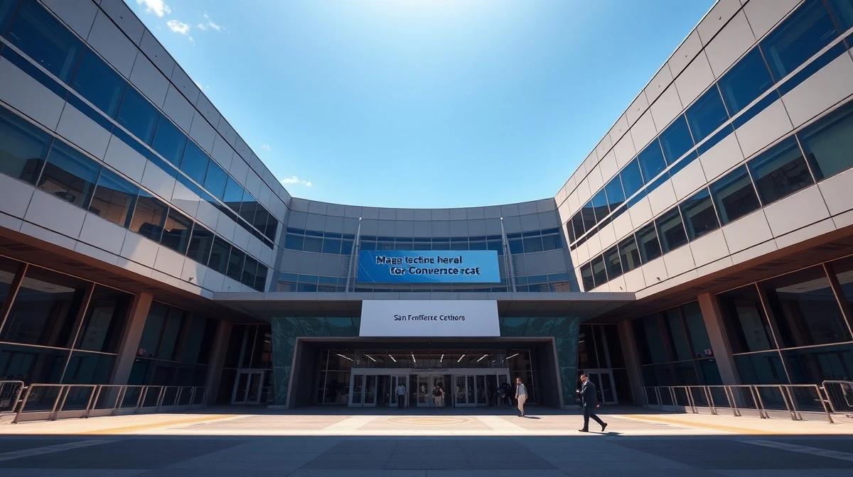 Exterior of a convention center in San Francisco hosting TechCrunch Disrupt 2026