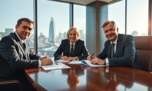 UK and Australian officials in a meeting discussing pension fund investments in London office