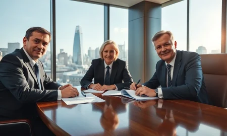 UK and Australian officials in a meeting discussing pension fund investments in London office