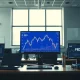 Trader monitoring US Dollar index chart on screen with CPI and Fed event calendar