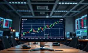 Trading screen showing USD/CAD chart with upward trend after Canadian jobs data miss