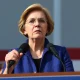 Senator Elizabeth Warren at a press conference amid criticism over blocking Spirit Airlines merger.