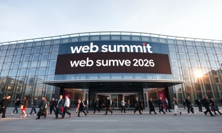 Vancouver Convention Centre hosting Web Summit 2026 with attendees entering the venue