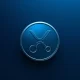 Digital XRP token icon in metallic blue and silver on a dark gradient background, representing cryptocurrency market analysis.
