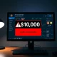 On-chain investigator ZachXBT offers $10,000 bounty for evidence of LAB token market manipulation, displayed on a computer screen in a dimly lit office.