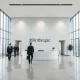 Modern corporate lobby of Anthropic headquarters in San Francisco