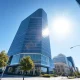 Modern office building in downtown Austin, Texas, under a clear sky
