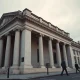 Bank of England headquarters on Threadneedle Street in London at dusk