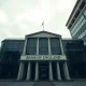Bank of England building in London on a cloudy day