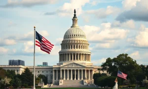 US Capitol building on a cloudy day, symbolizing legislative uncertainty for the CLARITY Act.