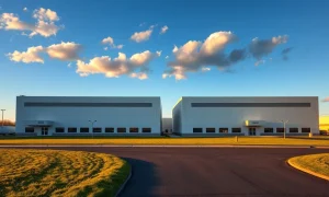 Exterior of General Motors' new Battery Cell Development Center at the Warren Tech Center in Michigan.