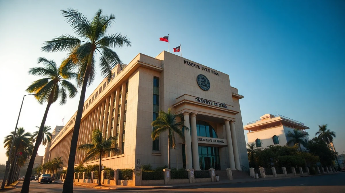 Reserve Bank of India headquarters in Mumbai on a sunny afternoon