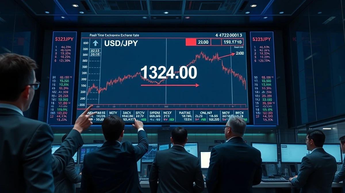 Forex traders monitoring USD/JPY exchange rate near 152 on a Tokyo trading floor