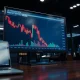 NZD/USD chart showing sharp decline on a trading floor monitor after Federal Reserve hawkish comments