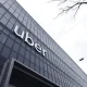 Exterior of Uber headquarters building in San Francisco on a cloudy day