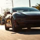 Tesla vehicle on a residential street under investigation for a fatal crash involving FSD system.
