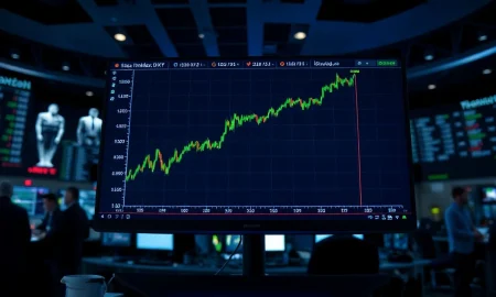 US Dollar Index chart showing a rally on a trading floor monitor