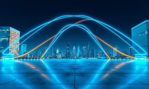 Digital bridge representing Wormhole protocol connecting Ripple RLUSD stablecoin across blockchains