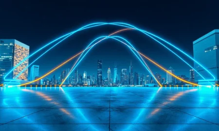 Digital bridge representing Wormhole protocol connecting Ripple RLUSD stablecoin across blockchains