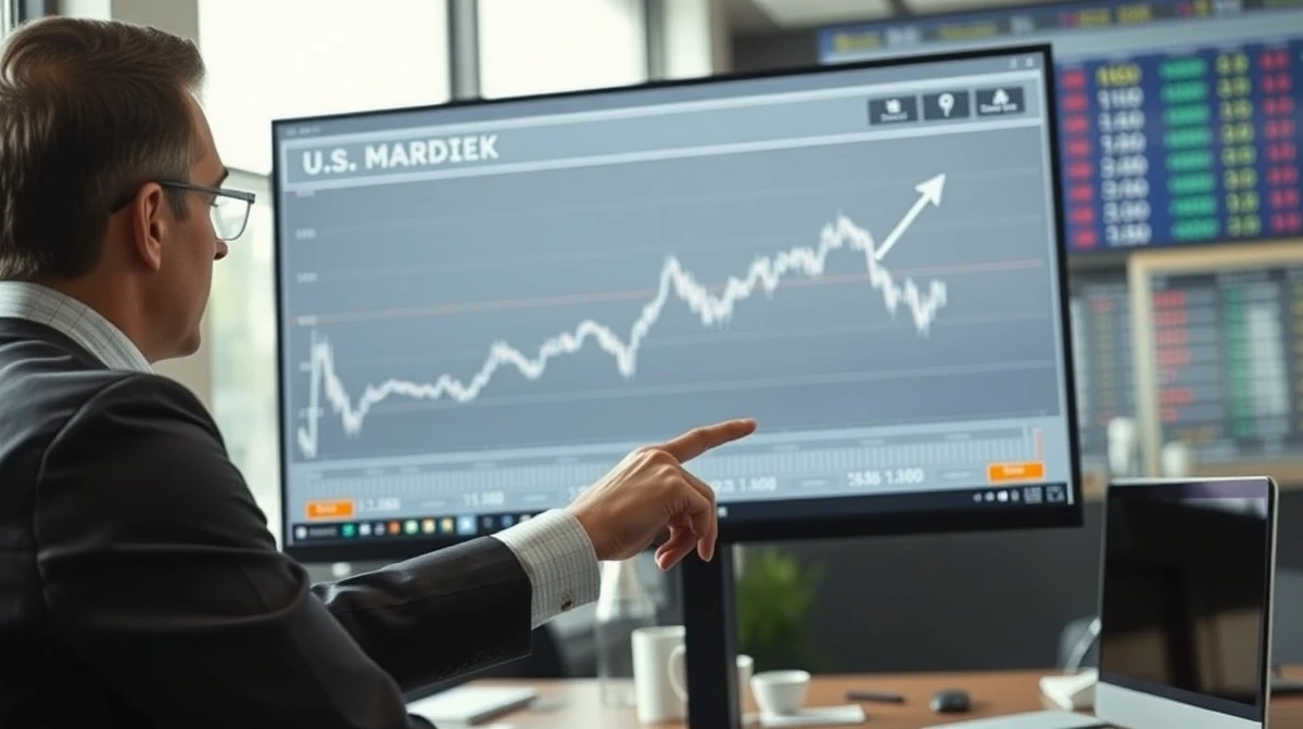 Financial analyst reviewing a chart showing record high equity allocations and sustained Dollar exposure.