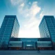 European Central Bank headquarters in Frankfurt under a clear sky