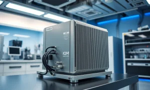 IQM quantum computer hardware in a laboratory in Espoo, Finland