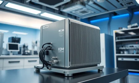 IQM quantum computer hardware in a laboratory in Espoo, Finland