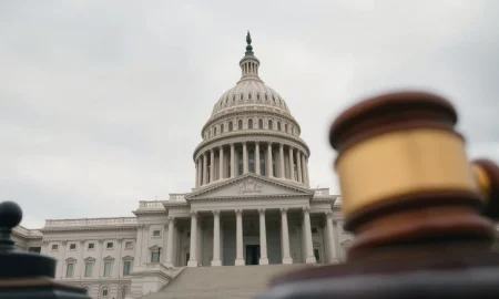 United States Capitol building on a cloudy day, representing Senate legislative action.