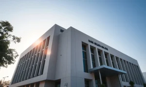 Bank Negara Malaysia headquarters in Kuala Lumpur on a clear day