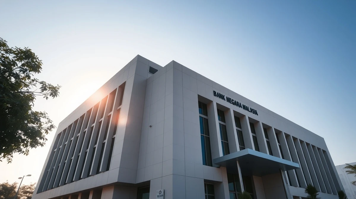 Bank Negara Malaysia headquarters in Kuala Lumpur on a clear day