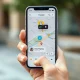 Smartphone showing Snapchat Snap Map with a Now Playing music feature icon