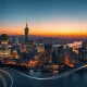 Seoul skyline at dusk reflecting tech and finance themes