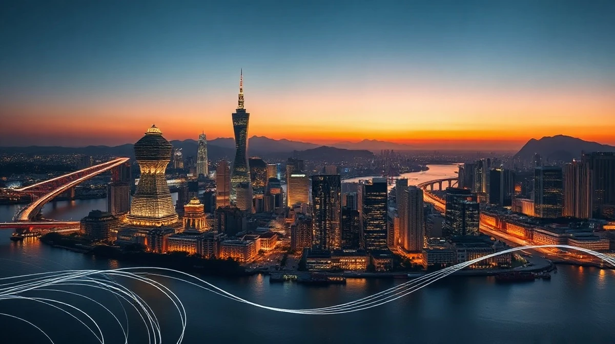 Seoul skyline at dusk reflecting tech and finance themes