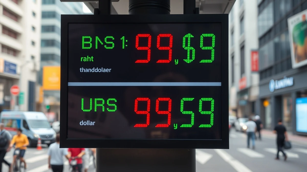 Currency exchange board in Bangkok showing Thai baht and US dollar rates