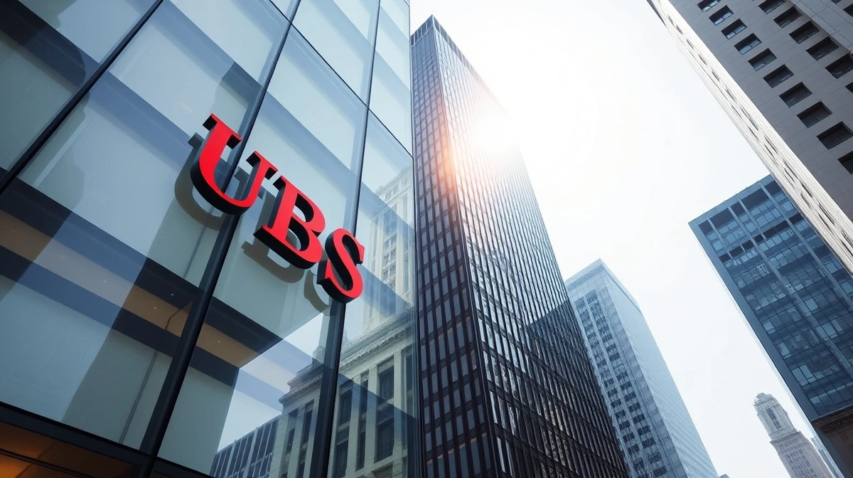 UBS office building in a US city on a sunny day