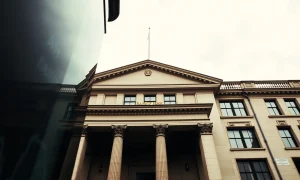 Bank of England building exterior on a cloudy day