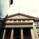 Bank of England building exterior on a cloudy day