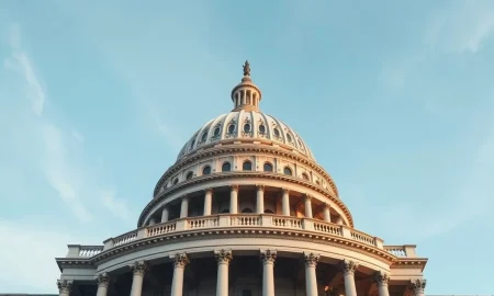 US Capitol building in Washington DC on a clear winter day, representing US economic policy and the Federal Reserve.