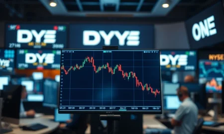 Trading screen showing DXY index chart with downward trend, indicating dollar headwinds