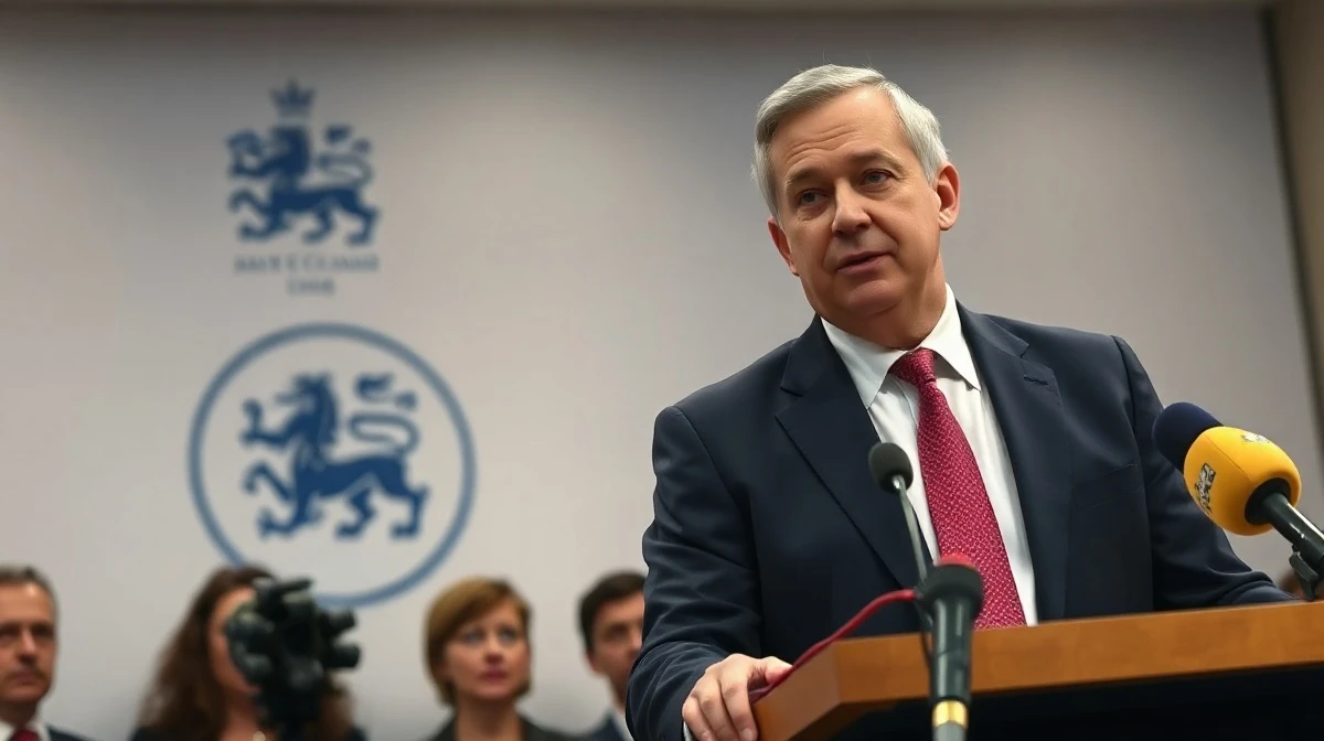 Bank of England Governor Andrew Bailey speaking at a press conference.